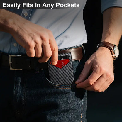 Smart Pop-Up Minimalist Slim Wallet with Cash Clip & RFID Protection