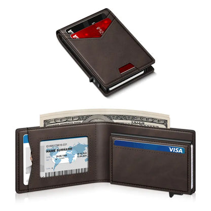 Smart Pop-Up Minimalist Slim Wallet with Cash Clip & RFID Protection