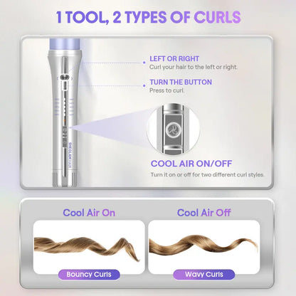Auto-Rotating Airflow Curler with 360° Cool Lock Technology