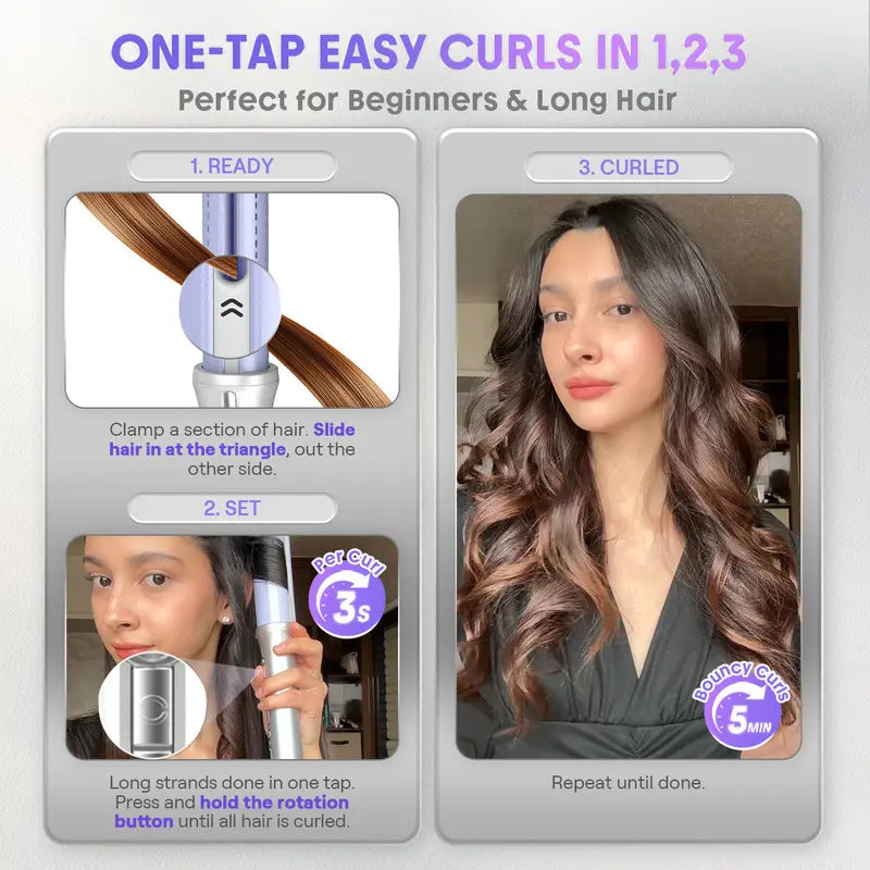 Auto-Rotating Airflow Curler with 360° Cool Lock Technology