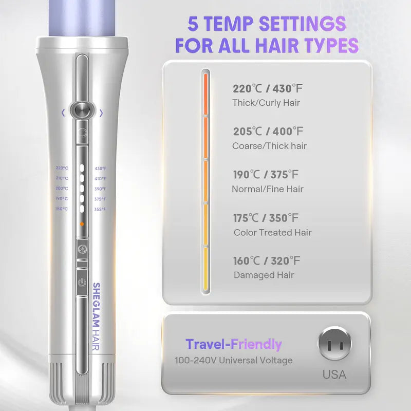 Auto-Rotating Airflow Curler with 360° Cool Lock Technology